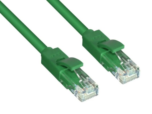 Сетевой кабель GCR UTP 24AWG cat.5e RJ45 T568B 20.0m Green GCR-LNC05-20.0m