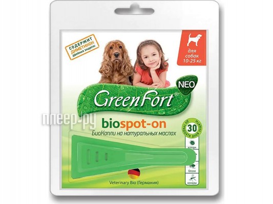 GreenFort G202 Био Капли для собак от эктопаразитов 1.5ml 17737