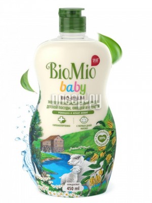 Бальзам для мытья детской посуды BioMio Bio-Balm Ромашка и иланг-иланг 450ml 11299