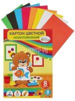 Картон цветной Calligrata Мишка А4 8 листов 8 цветов 1307346
