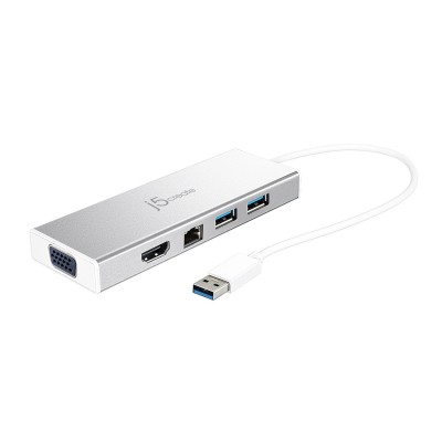 Док-станция j5create Mini Dock USB 3.0/USB 3.0x2/VGA-DB 15 pin/HDMI/Gigabit Ethernet/USB Micro B JUD380