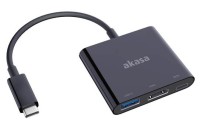 Цифровой конвертер Akasa USB Type-C to HDMI/USB/Type-C 15cm AK-CBCA01-15BK