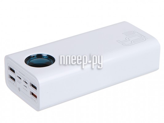 Внешний аккумулятор Baseus Power Bank Amblight Digital Display Quick Charge 30000mAh White PPLG-A02