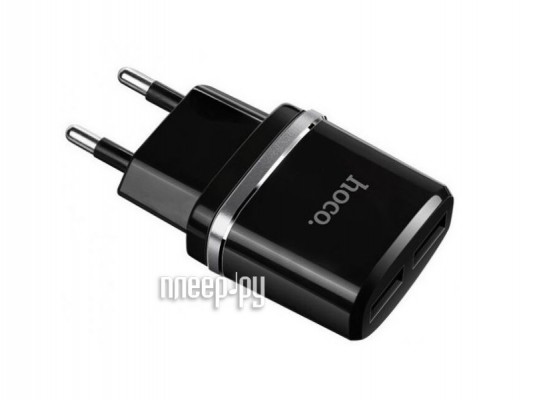 Зарядное устройство Hoco C12 Smart 2xUSB Black