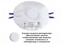 Защитная маска Алина П класс защиты FPP2 (до 12 ПДК) с клапаном