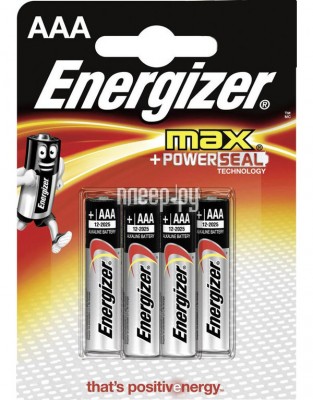 Батарейка AAA - Energizer Max LR03/E92 FSB4 (4 штуки) E301321701 / 38691