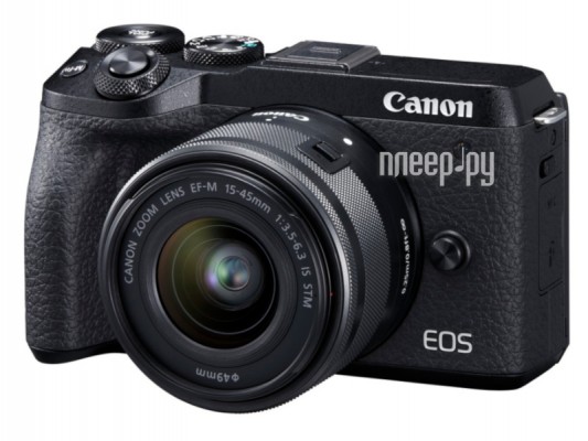 Фотоаппарат Canon EOS M6 Mark II Kit EF-M 15-45mm f/3.5-6.3 IS STM Black + EVF EU26