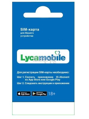 Комплект сотовой связи Lycamobile с балансом 350 рублей