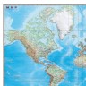 Карта настенная DMB Мир. Обзорная карта. Физическая с границами 192x140cm 293