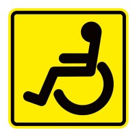 Наклейка на авто Знак Airline Инвалид ГОСТ 15x15cm AZN09 - наружная самоклеющаяся 1шт
