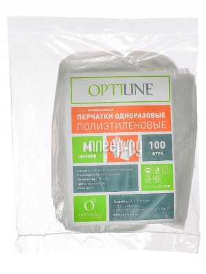 Одноразовые перчатки OptiLine PE M 100шт 27-3208