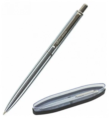 Ручка шариковая Brauberg Larghetto корпус Silver, стержень Blue 143474