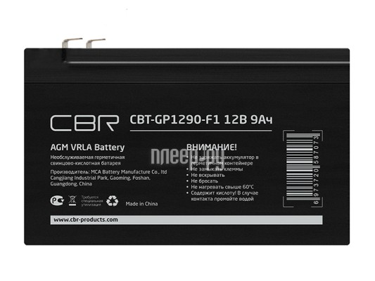 Аккумулятор для ИБП CBR VRLA CBT-GP1290-F2 12V 9Ah клеммы F2 1805047