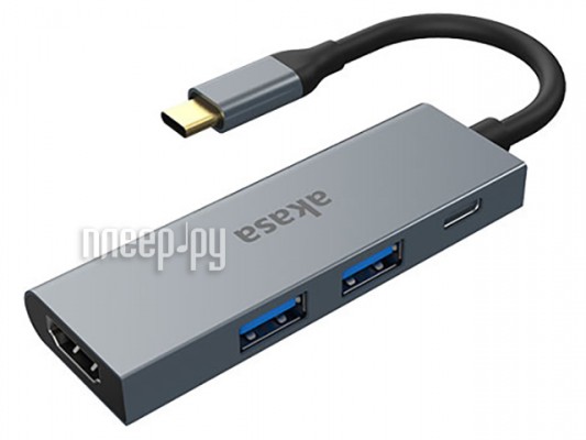 Цифровой конвертер Akasa USB Type-C to HDMI/USB 18cm AK-CBCA19-18BK