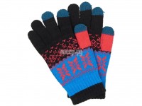 Теплые перчатки для сенсорных дисплеев Territory р.UNI Black-Light Blue 0514