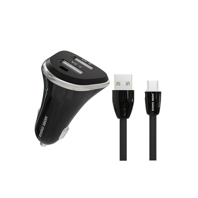 Зарядное устройство More Choice AC22a 2xUSB 2.4A + кабель Type-C Black 4627151191416