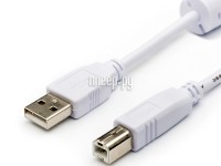 Аксессуар ATcom USB 2.0 AM/BM 2 Ferrite 5m White AT10109