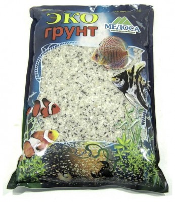 Грунт-кварц Эко грунт Гавайи 2-4mm 7kg Black/White 7-1020
