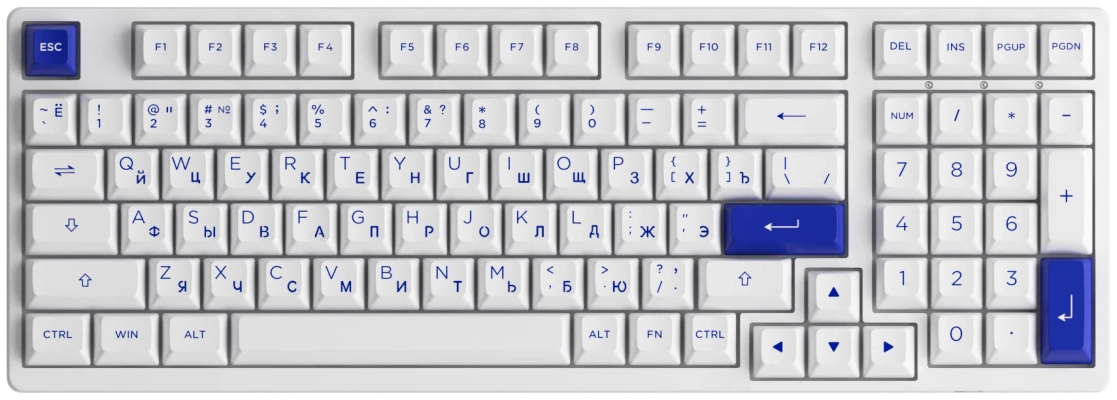 Клавиатура Akko 3098B-White&Blue Jelly Purple 300883