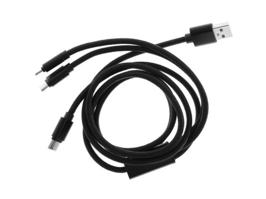 Аксессуар Luazon microUSB/Type-C/Lightning - USB 2A 1m Black 4310382