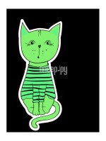 Наклейка Светящаяся наклейка Люми-Зуми Кошка в тельняшке ЛЗ-СКо3