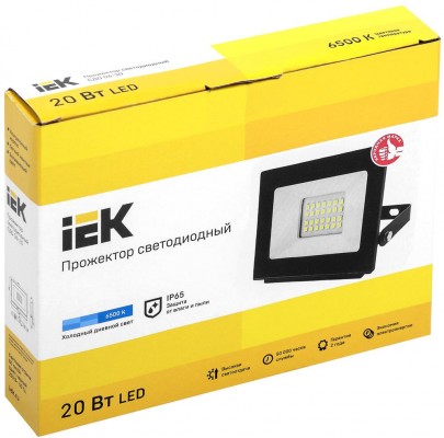 Прожектор IEK СДО 06-20 IP65 Black LPDO601-20-65-K02
