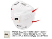Защитная маска 3M 8132 класс защиты FFP3 NR D (до 50 ПДК) с клапаном выдоха 7100020181