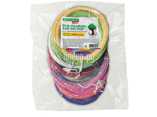 Аксессуар Brauberg Kids PLA-пластик 100m 10 цветов 665189