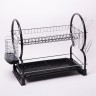 Сушилка для посуды Kamille 55x24.5x37cm Black 0765B