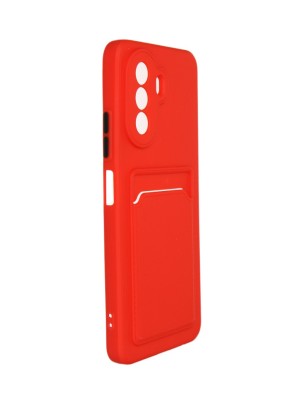 Чехол Neypo для Huawei Nova Y70 Pocket Matte Silicone с карманом Red NPM55973