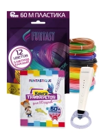 3D ручка Funtasy Piccolo + ABS-пластик 12 цветов + книжка с трафаретами White SET31-FY-PIWH