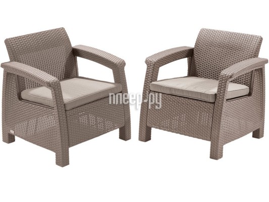 Комплект кресел Keter Corfu Duo Set Cappuccino