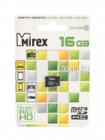 Карта памяти 16Gb - Mirex - Micro Secure Digital HC Class 10 13612-MC10SD16 (Оригинальная!)