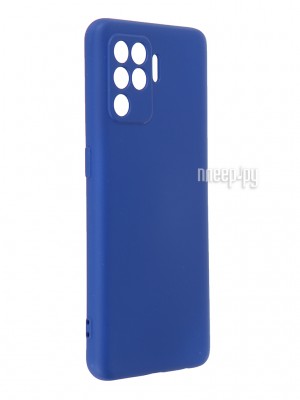 Чехол DF для Oppo Reno 5 Lite с микрофиброй Silicone Blue oOriginal-11