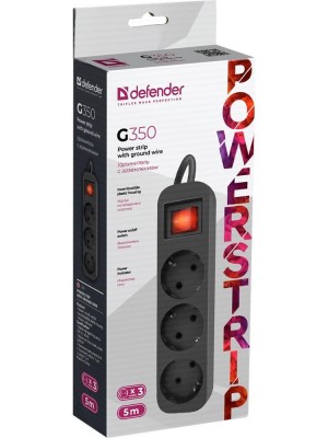 Удлинитель Defender G350 3 Sockets 5m Black 99335