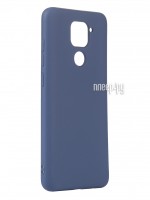 Чехол с микрофиброй DF для Xiaomi Redmi Note 9 Silicone Blue xiOriginal-11