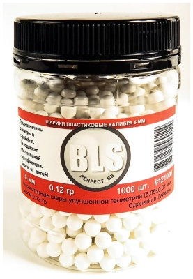 Шарики пластиковые BLS 0.12g 6mm 1000шт White