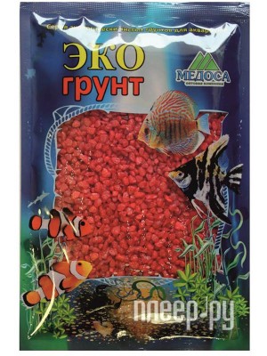 Цветная мраморная крошка Эко грунт 2-5mm 1kg Red 500027