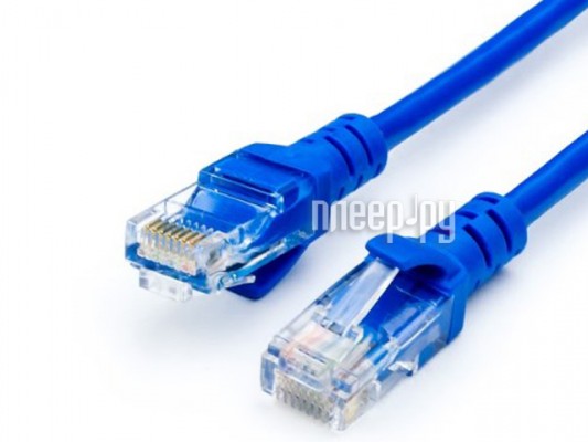 Сетевой кабель ATcom RJ45 cat.5e UTP 1m Blue АТ9160