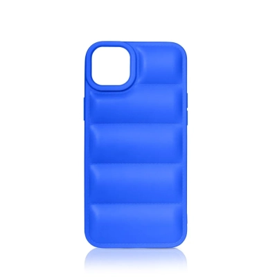 Чехол DF для APPLE iPhone 14 Plus Silicone дутый Blue iJacket-02