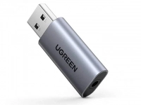 Звуковая карта Ugreen CM383 USB 2.0 to 3.5mm Audio Adapter Grey 80864